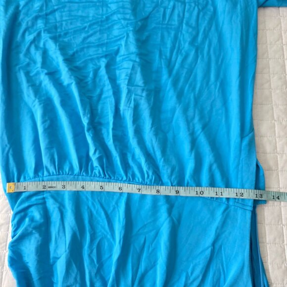 Ramy Brook Blue Draped Long Sleeve Dress M Viscose/Spandex Blend - Picture 8 of 10